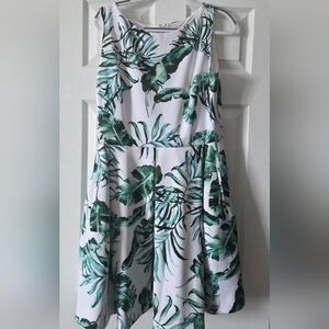 Tropical Leaf Print Dress
